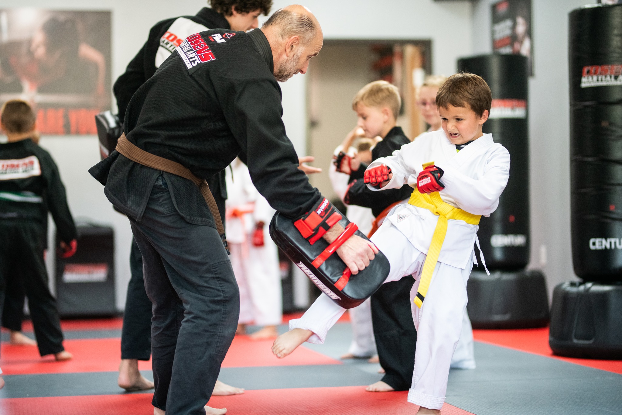 Oxford kids working together during martial arts class